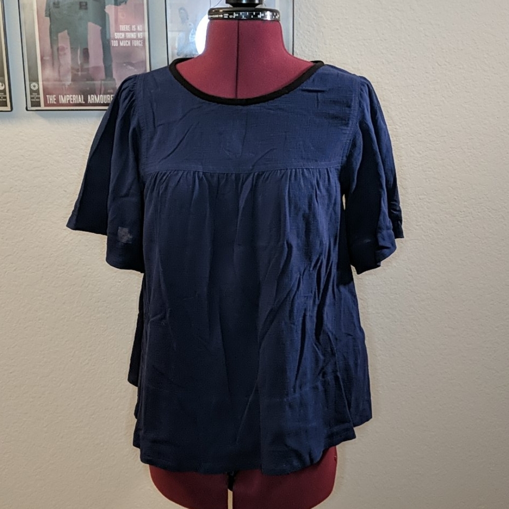 Navy Babydoll Shirt NWT